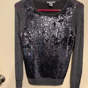 H&M Sequin Long Sleeve Sweater